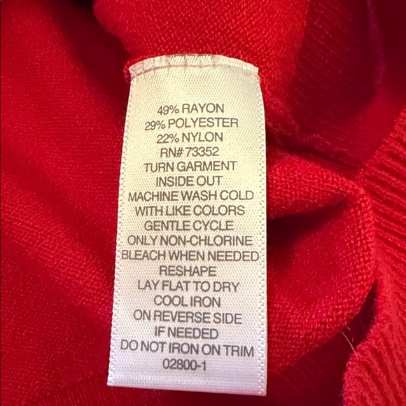 Liz Claiborne Red Sweater with Silver Beaded Collar New Size XXL - Picture 4 of 8